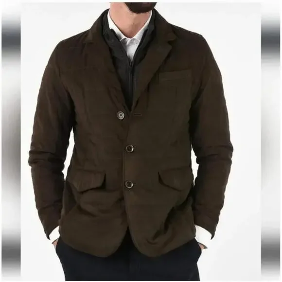 Cc Collection O. Wear Corneliani  Suede Sueretto Jacket taupe sz 44 - Picture 15 of 16